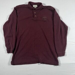 Cutter & Buck Stone Mountain Golf Club Men's Long Sleeve Polo Burgundy Cotton E…